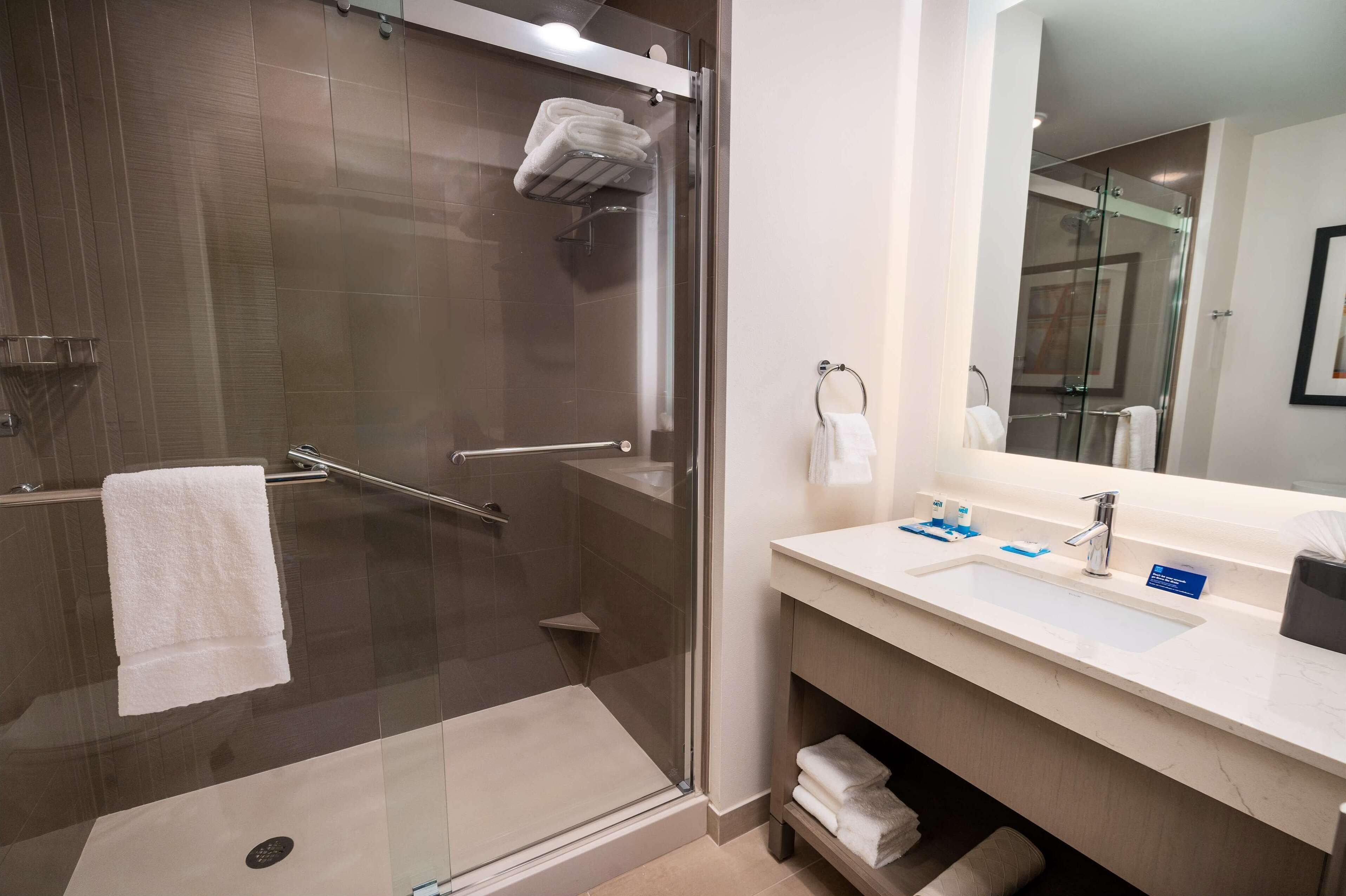 free toiletries, hair dryer, towels, soap