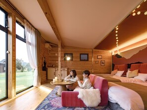 Premium Cabin, Non Smoking (with Bath and Toilet) | Down comforters, free minibar, in-room safe, bed sheets - Glamp Element - Campground (Maibara)