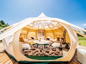 Lotus Tent, Non Smoking | Down comforters, free minibar, in-room safe, bed sheets - Glamp Element - Campground (Maibara)