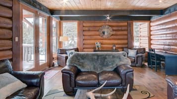 Smart TV, fireplace, table football