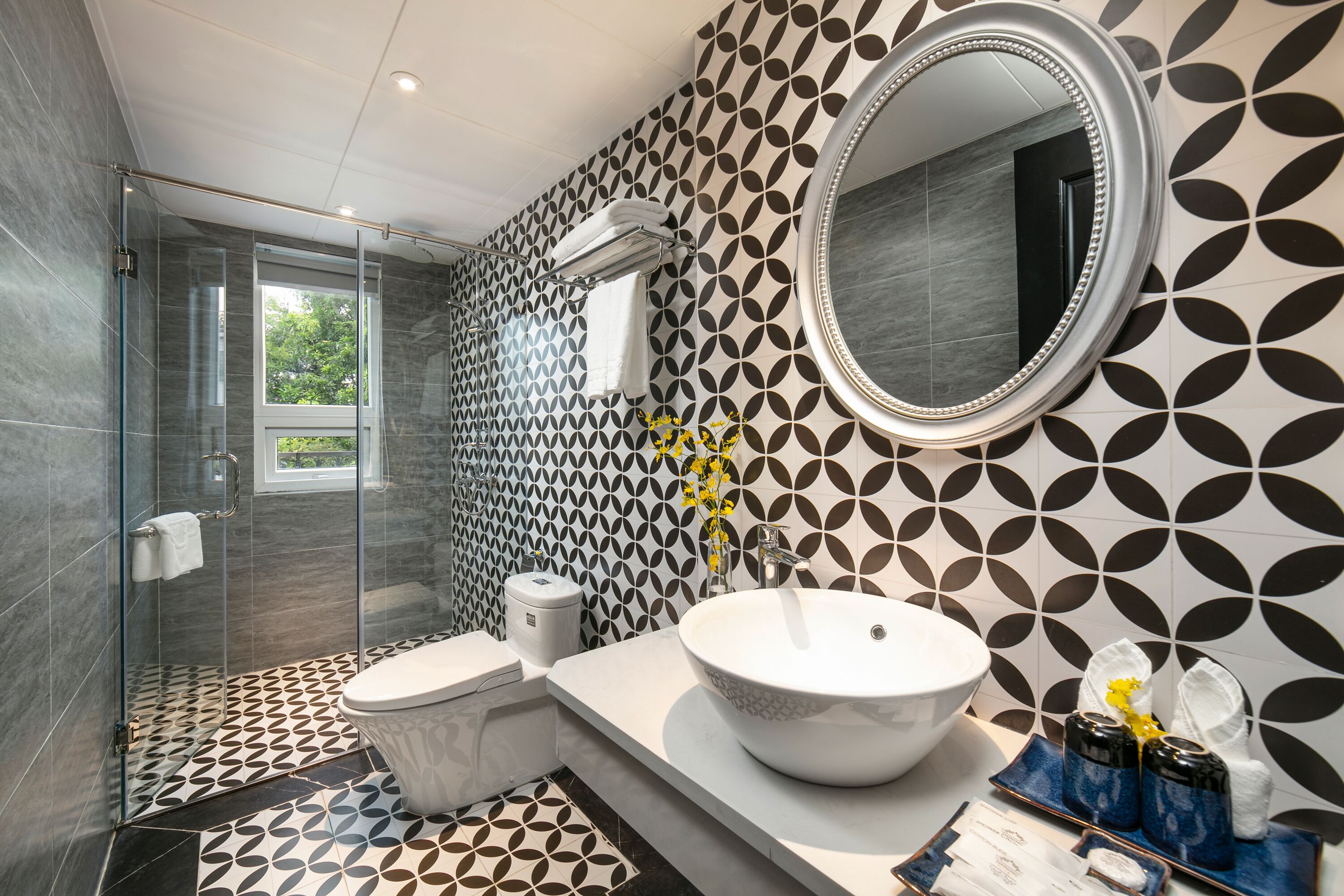 luxury with balcony room | bathroom | shower, rainfall showerhead, free toiletries, hair dryer