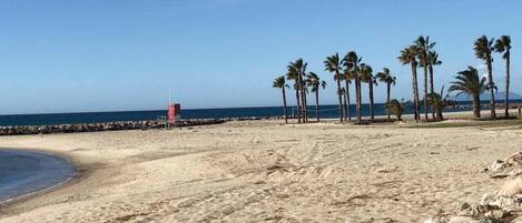 Beach nearby, sun-loungers