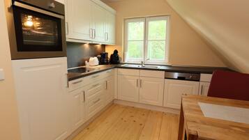 Apartemen | Dapur pribadi | Lemari es, oven, kompor, dan mesin pencuci piring