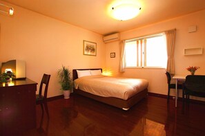 Desk, free WiFi, bed sheets
