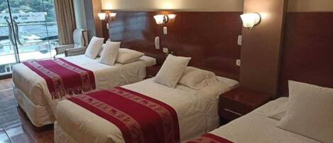 Down comforters, individually decorated, individually furnished, desk