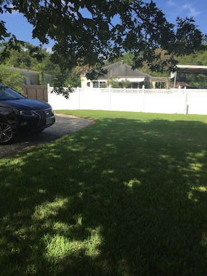 Parking area is secluded from Hospitality House at the front of the property