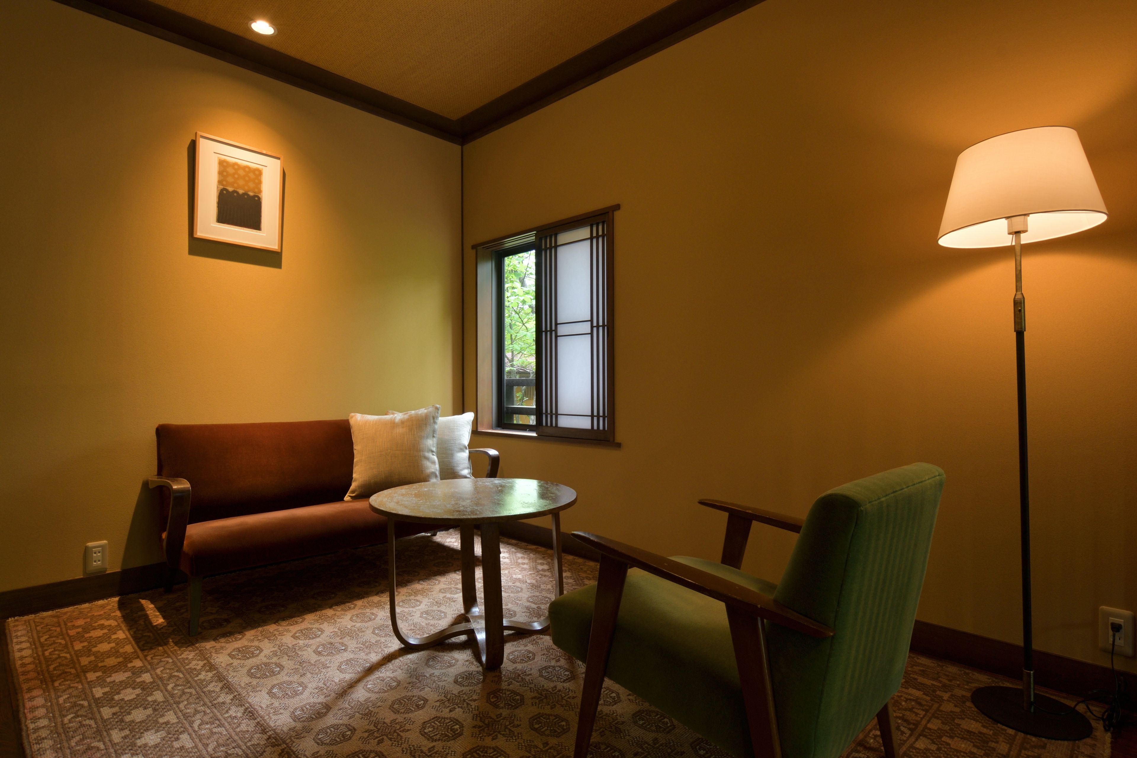 Japanese Western Style Room, FUKUBE, Shared Bathroom | Living area | Flat-screen TV