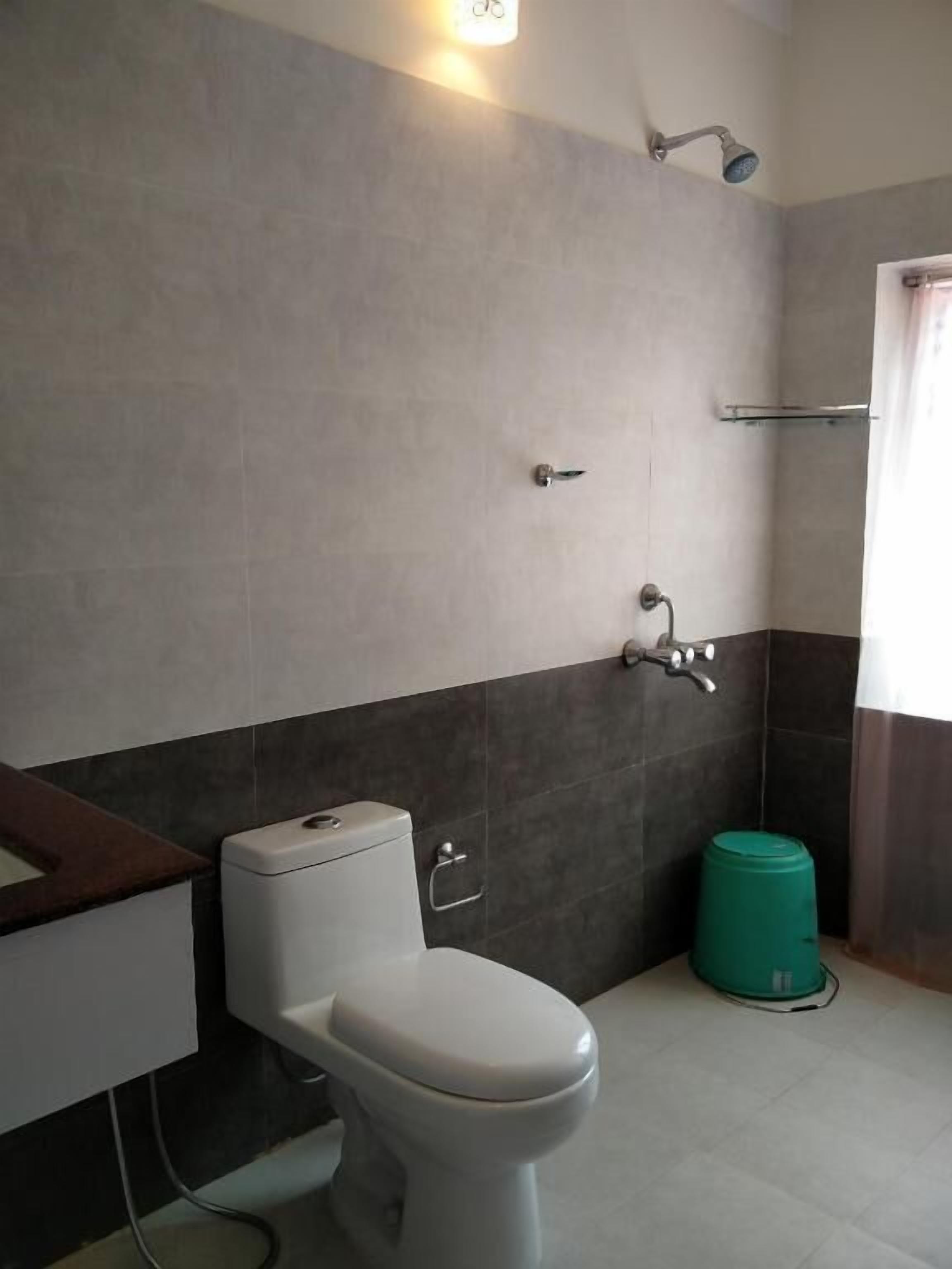 Shower, slippers, towels