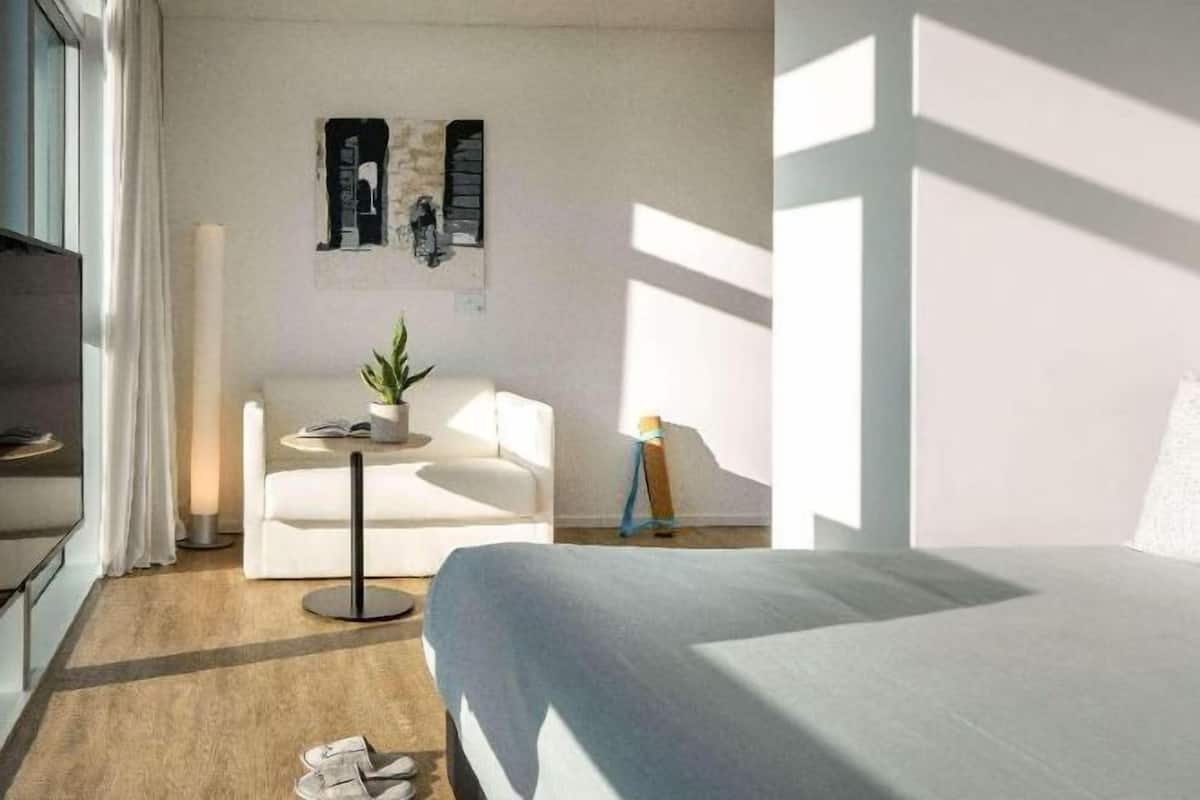 1 bedroom, down comforters, free minibar items, in-room safe