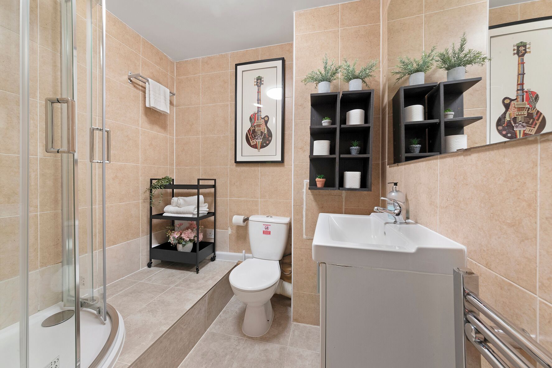 Asciugacapelli, asciugamani, sapone, shampoo