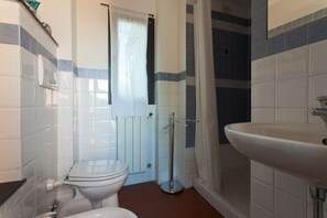 Shower, bidet, towels