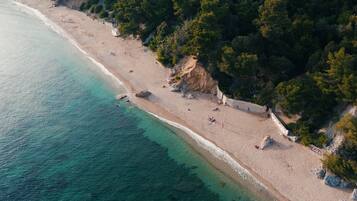 Rannalla, rantapyyhkeitä