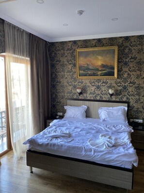 Deluxe Double Room, Balcony, City View | Premium bedding, laptop workspace, blackout drapes, iron/ironing board - 7 Baits Hotel (Tbilisi)