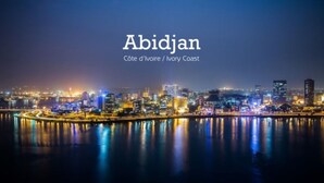A nighttime cityscape with the text "Abidjan Côte d'Ivoire / Ivory Coast" indicating the location. - Rental Studio Floor Villa (Abidjan)