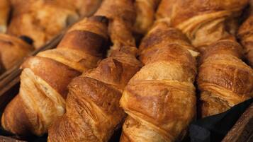 A tray of croissants.