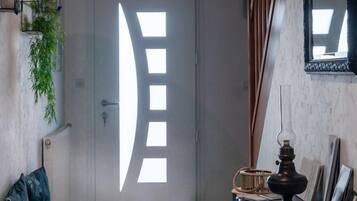 Double Room | Bathroom | Shower, hair dryer, bathrobes, towels