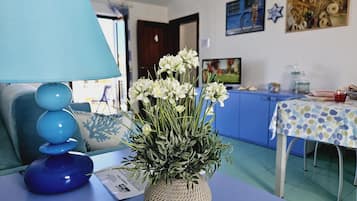 Comfort Apartment, 1 Bedroom, Balcony, City View | Living area | TV