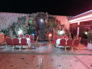 Breakfast, lunch, dinner served; Moroccan cuisine
