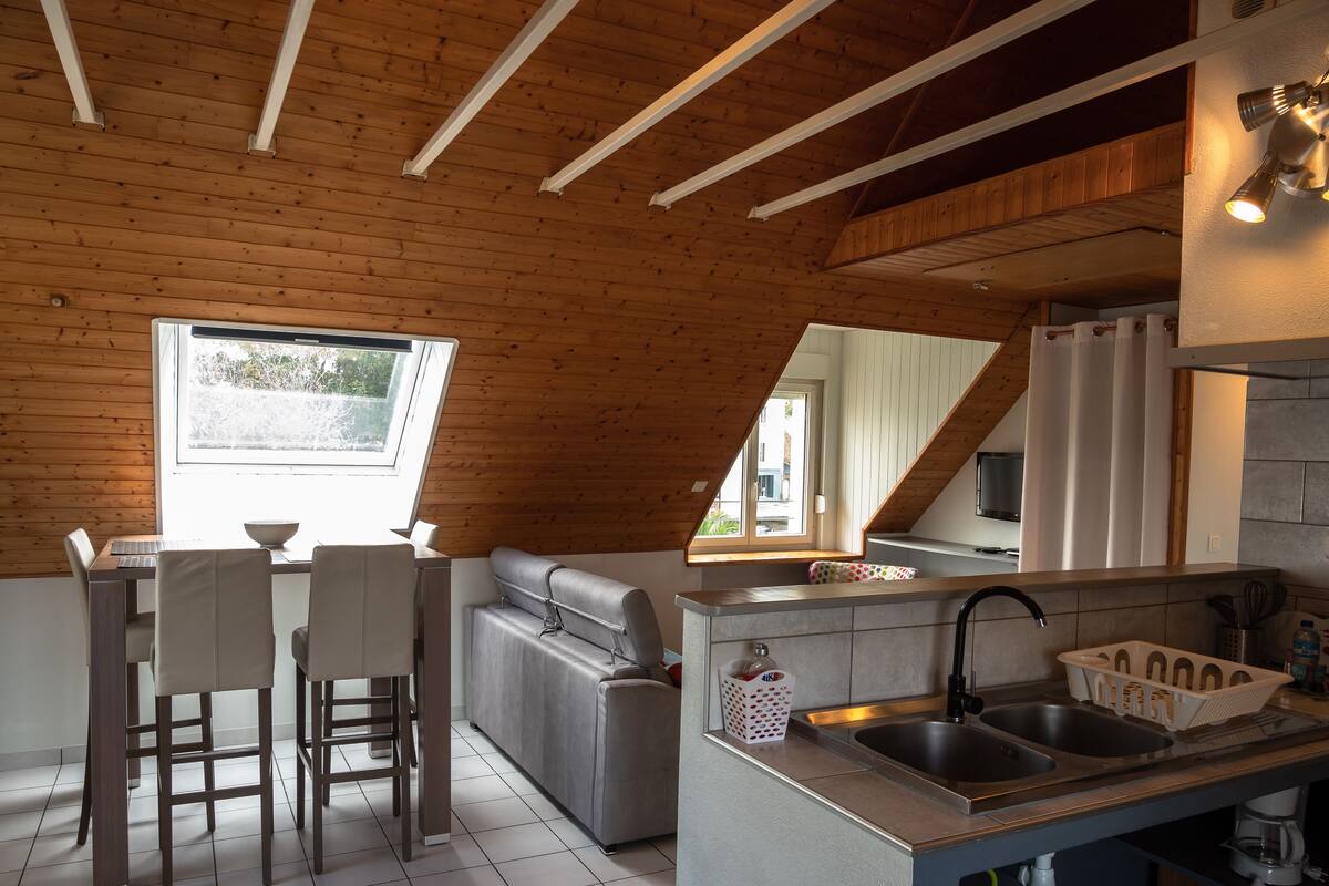 Apartment, 1 Bedroom (Le Portzic) | Living area | Flat-screen TV