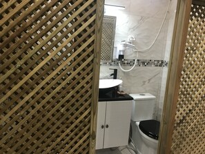 Hair dryer, towels
