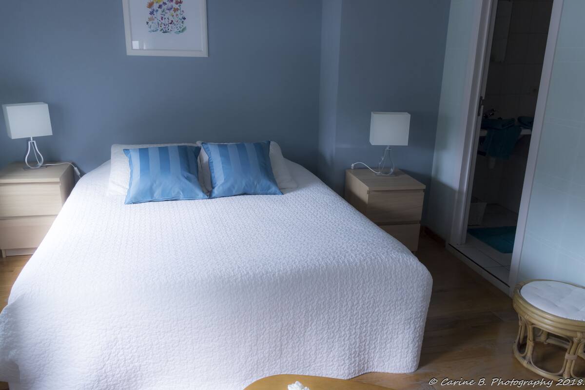 Double Room (Au Lierre) | Desk, iron/ironing board (on request), cribs (free), WiFi (free)