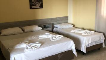 Frigobar, escrivaninha, roupa de cama, acesso para cadeiras de rodas