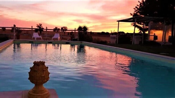 Outdoor pool, pool umbrellas, sun loungers - Monte dos Pocos Agroturismo (Aljustrel)