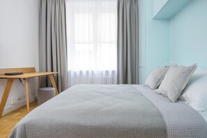 디럭스 아파트 | 1 개의 침실, 이집트산 면 시트, 고급 침구, 책상