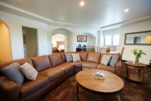 40-inch flat-screen TV with satellite channels, TV