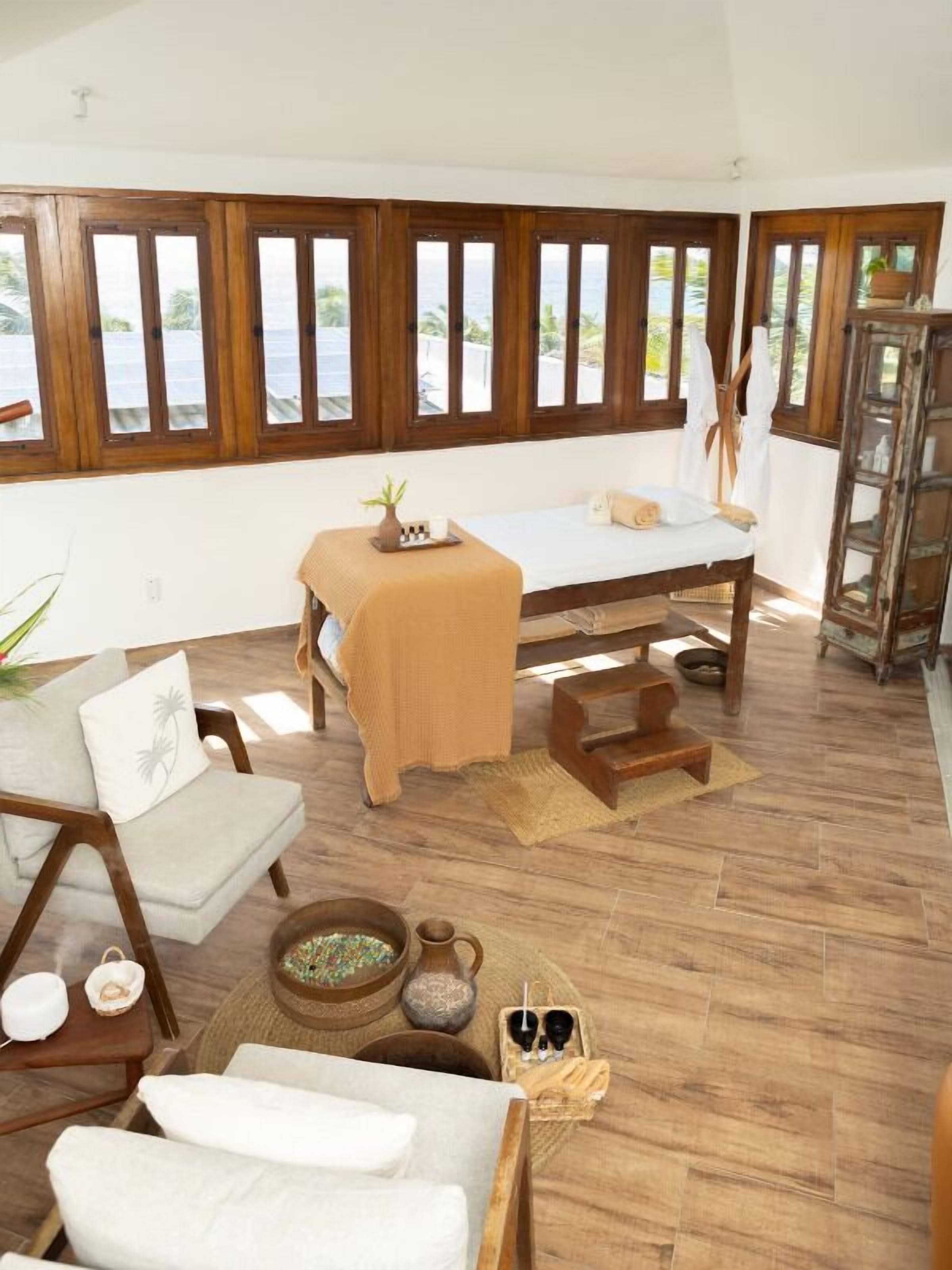 manicures and pedicures, massages