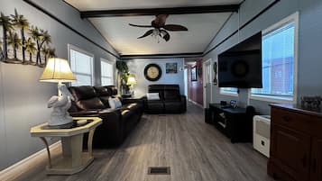 Smart TV, books, stereo