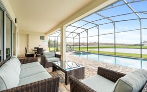 Outdoor pool, free pool cabanas, pool umbrellas