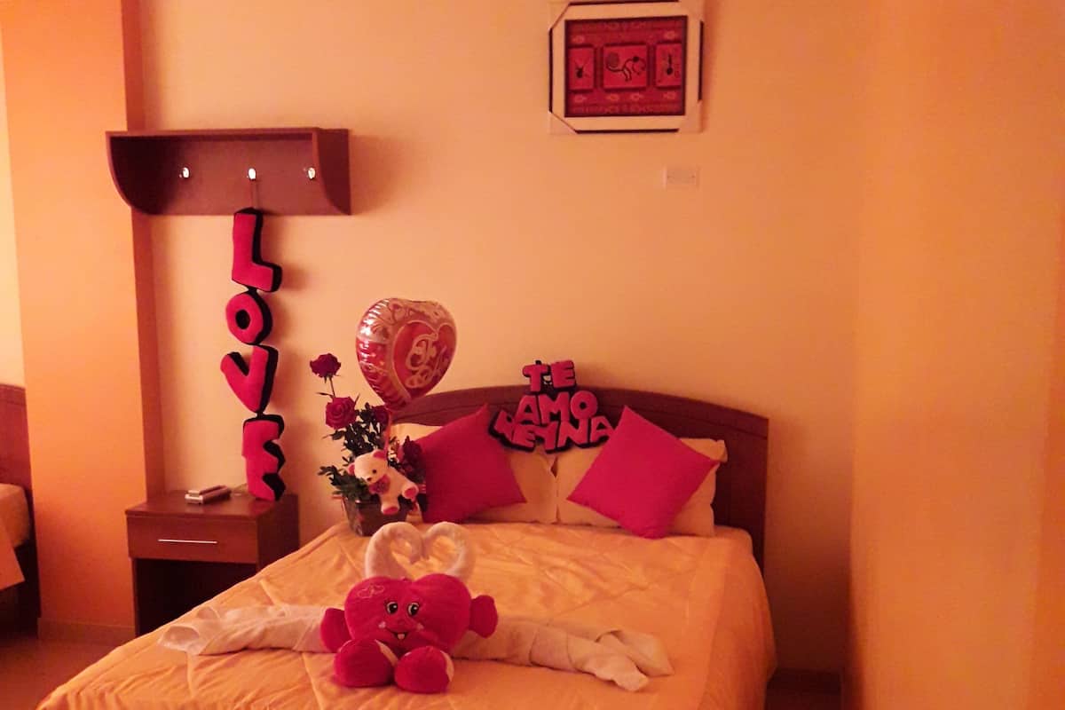 Individually decorated, desk, laptop workspace, iron/ironing board