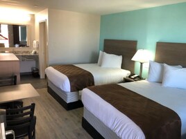 Double Full Beds | Desk, blackout drapes, WiFi (free), bed sheets