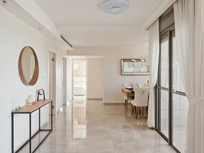 Luxury Apartment | Living area | 50-inch plasma TV with cable channels, TV - Luxury Mini Penthouse Sea View Best Loc (Bat Yam)