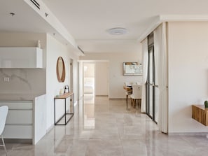 Luxury Apartment | Living area | 50-inch plasma TV with cable channels, TV - Luxury Mini Penthouse Sea View Best Loc (Bat Yam)