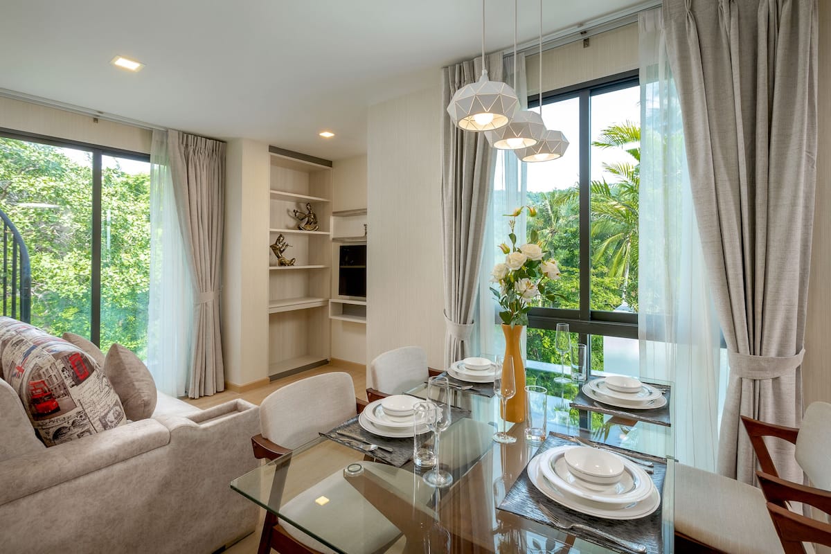 Two Bedroom Penthouse with Private Pool and Partial Sea View | Living area | Flat-screen TV