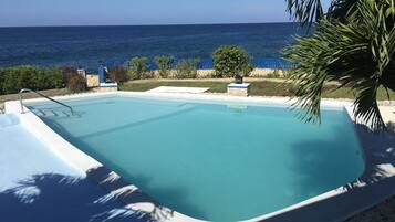 Outdoor pool, pool loungers