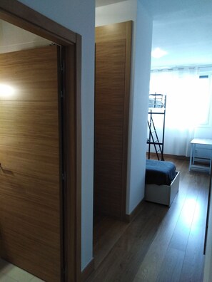 2 bedrooms, desk, soundproofing, iron/ironing board