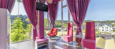Panoramic Double Room, 1 King Bed, Garden View | Premium bedding, minibar, individually decorated, individually furnished