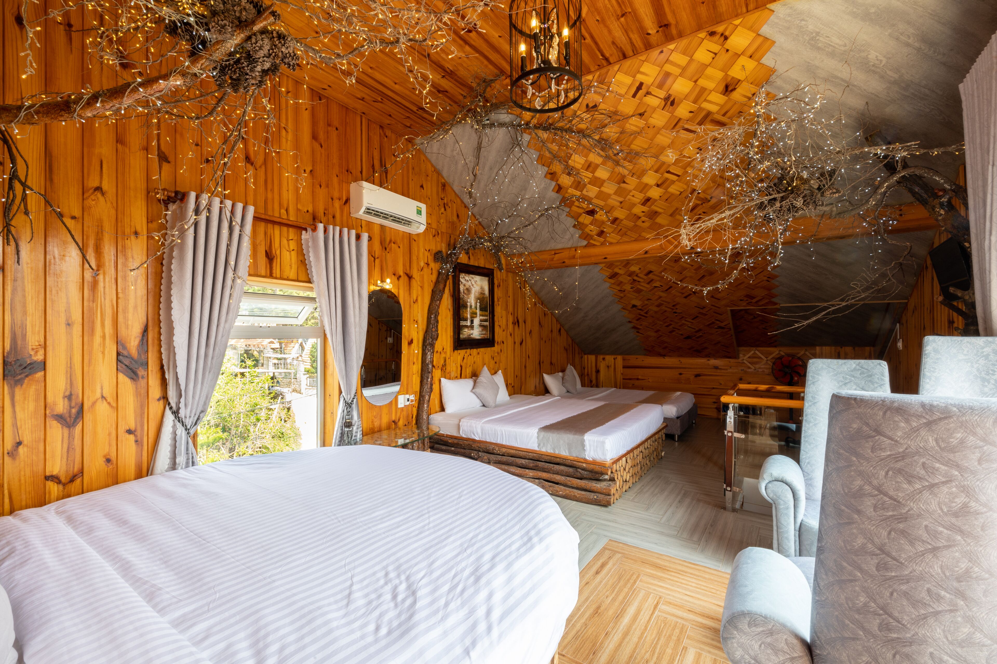 Family Triple Room, Multiple Beds, Garden View | Premium bedding, minibar, individually decorated, individually furnished