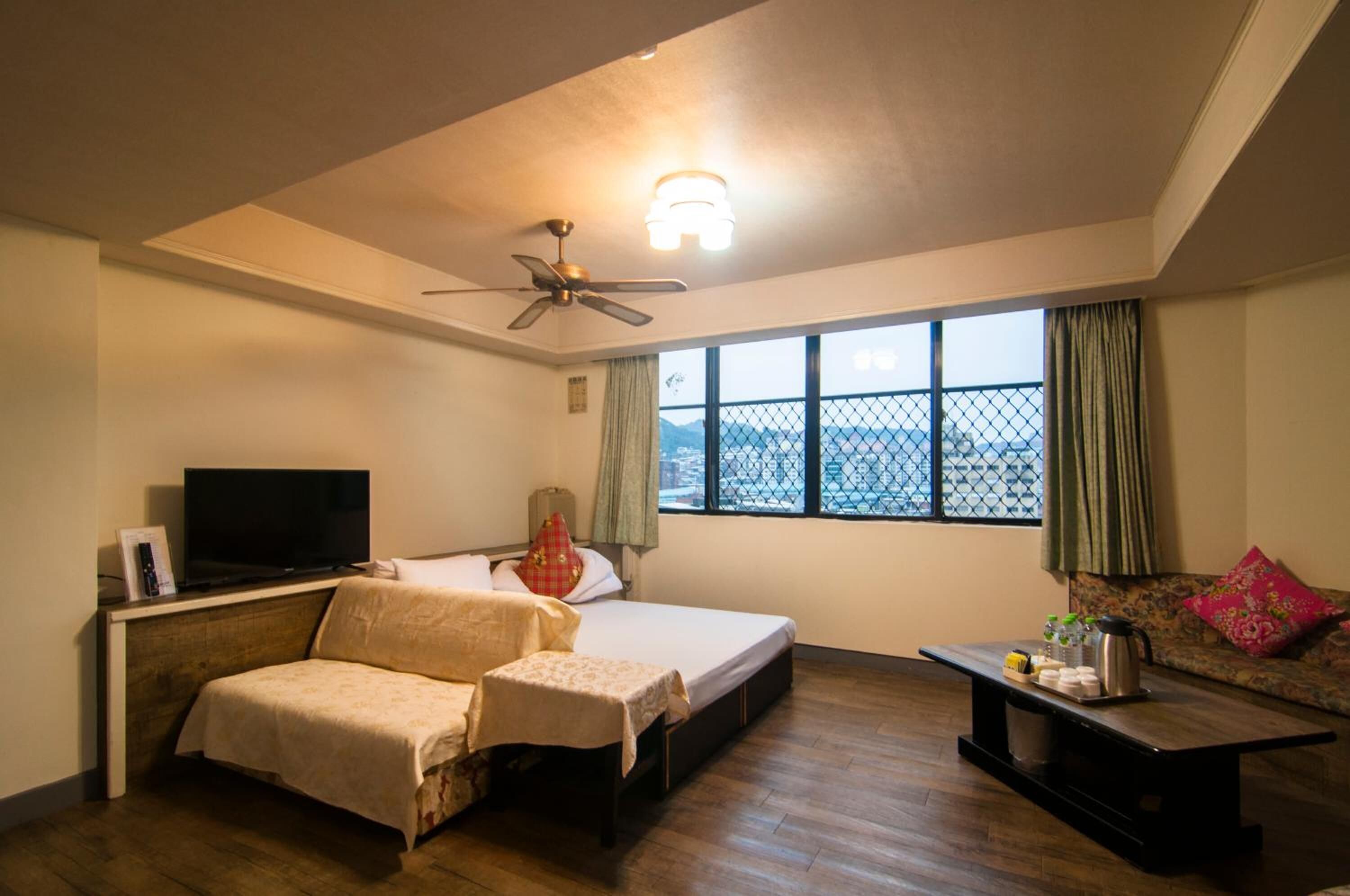 Desk, blackout drapes, iron/ironing board, free WiFi