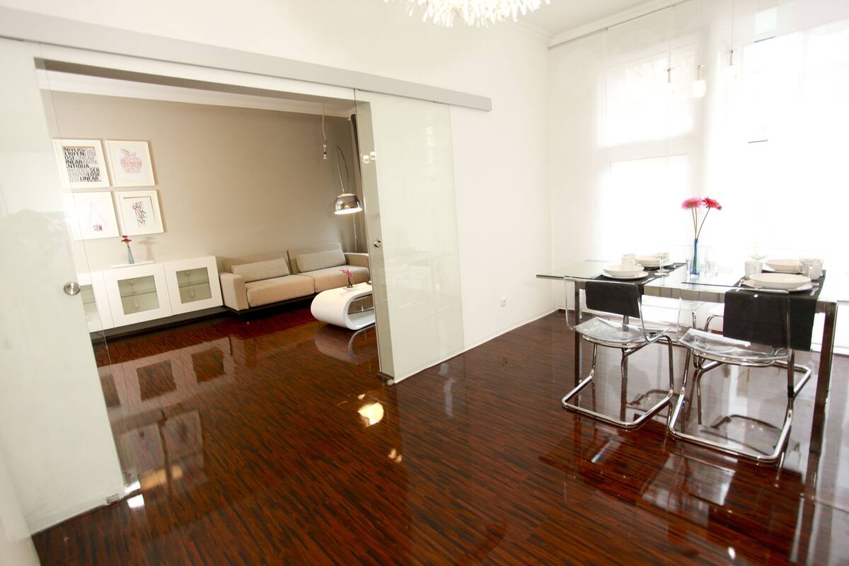 Comfort Apartment, Sauna | Living area | 44-inch Smart TV with cable channels, TV
