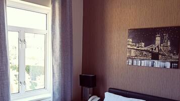 Standard Double Room | Desk, laptop workspace, blackout drapes, iron/ironing board