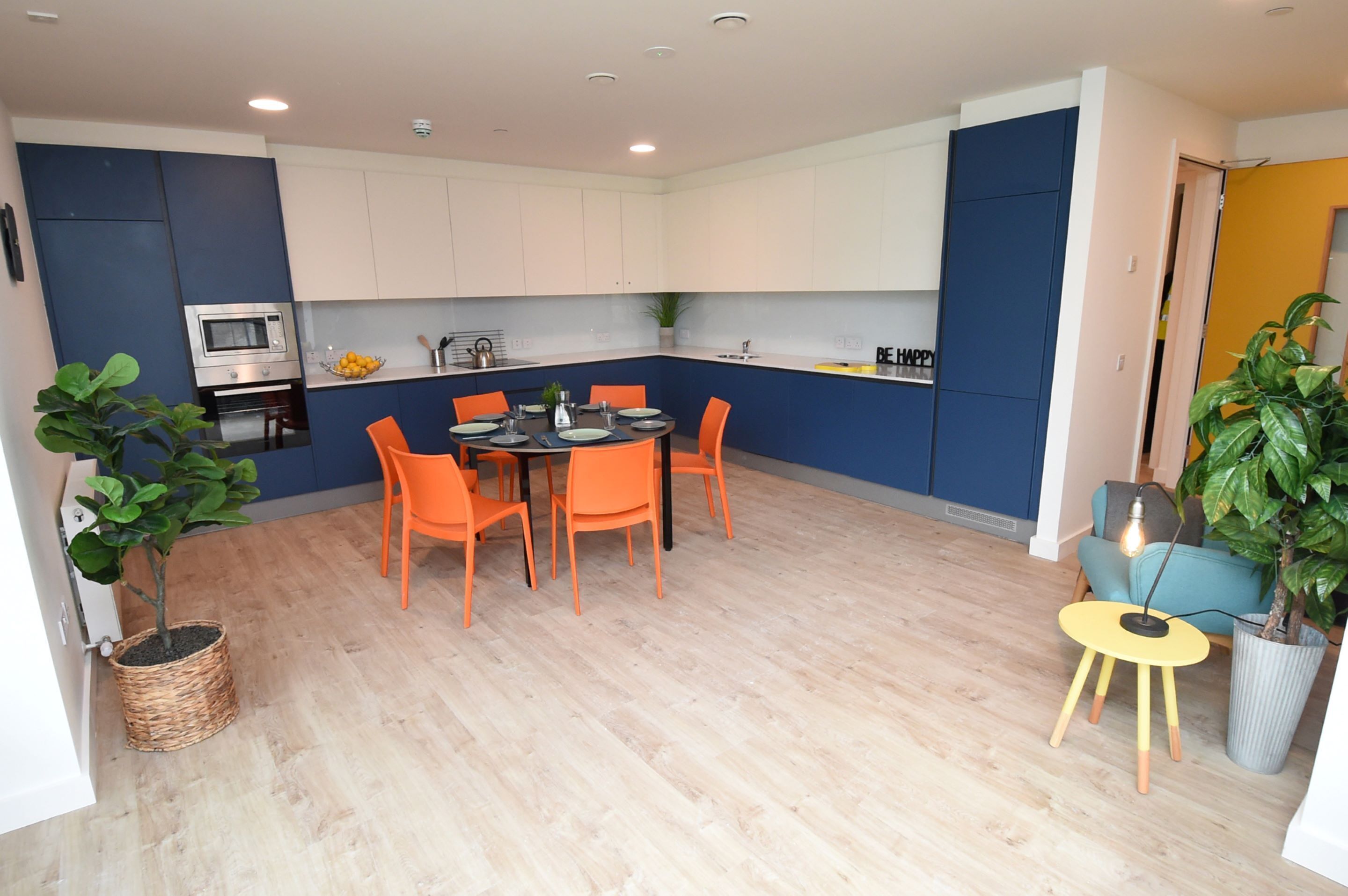 full-sized fridge, microwave, oven, stovetop