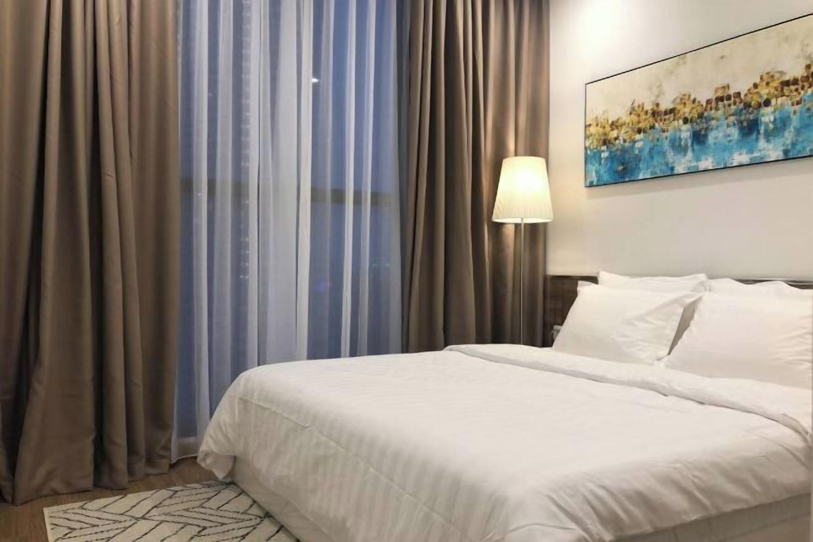 Individually decorated, individually furnished, desk, laptop workspace