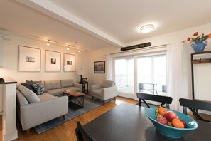 TV, books - Beachfront, East End, 2 BR, 2BA, Private Deck, Parking, Dog Friendly (Provincetown)
