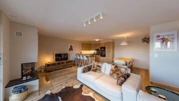 TV, fireplace, DVD player