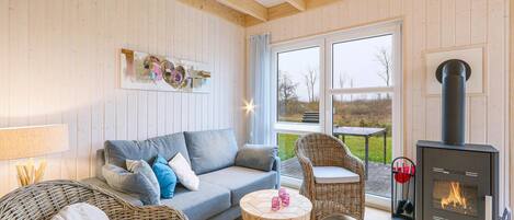 Smart TV, chimenea, reproductor de DVD