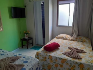 Blackout curtains, free WiFi, bed sheets